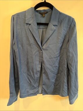 Banana Republic Dusty Blue Button-Front Blazer